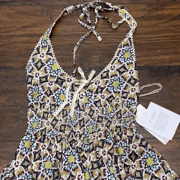 Jovovich~Hawk boho halter top tiered sundress NWT S - Picture 2 of 9